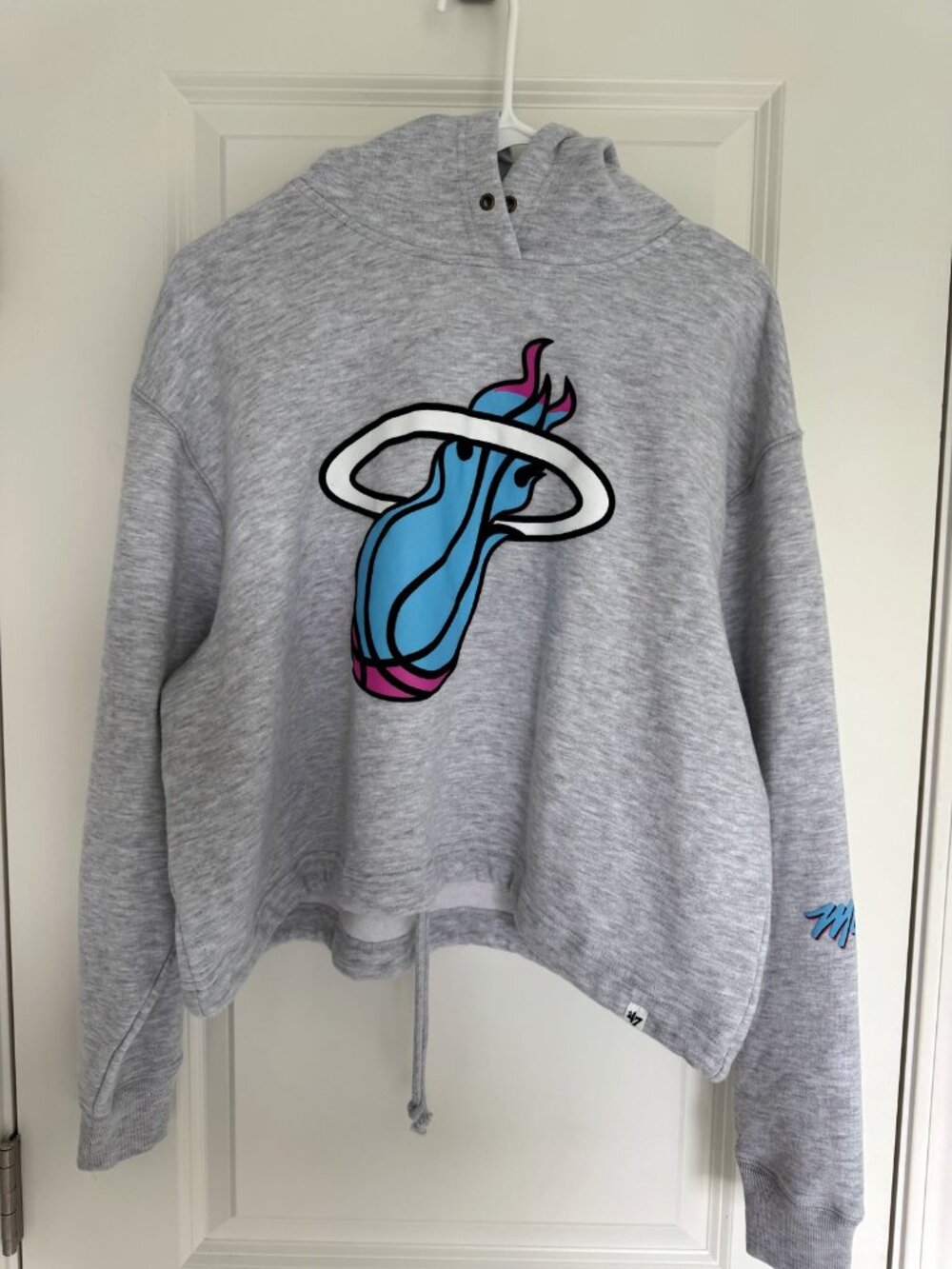 '47 Miami Heat City Edition Cropped Hoodie Women's S Relay Grey NBA NWT